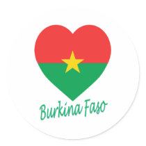 Burkina Faso Flag Heart stickers