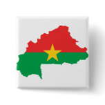 Burkina Faso Flag map BF Pinback Button