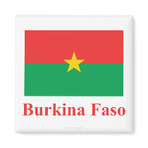 Burkina Faso Flag with Name magnets