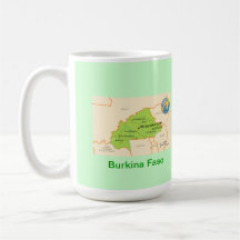 Burkina Faso map & flag Coffee Mugs