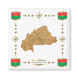 Burkina Faso Map + Flags Magnet