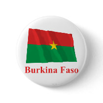 Burkina Faso Waving Flag with Name Pins