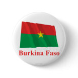 Burkina Faso Waving Flag with Name Pins