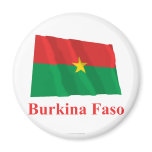 Burkina Faso Waving Flag with Name magnets