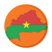 Burkina flag map magnets
