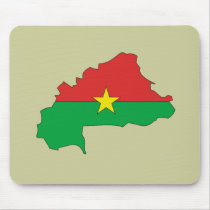 Burkina flag map mousepads
