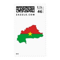 Burkina flag map postage