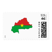 Burkina flag map postage