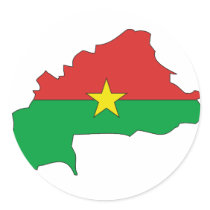 Burkina flag map stickers