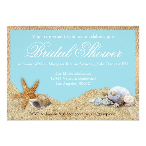 Burlap and Beach Bridal Shower Invitation