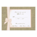 Burlap and Blush Bow Response Card Custom Announcements