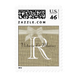Burlap and Bow Monogram Love Stamps