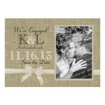 Burlap and Bow Rustic Country Save the Date Invites