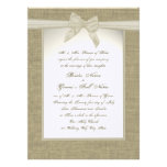 Burlap and Bow Rustic Wedding Custom Invites