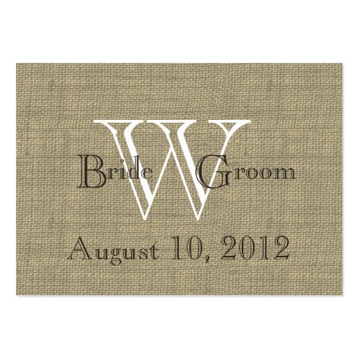 Burlap and Bow Seating Cards Business Cards (back side)