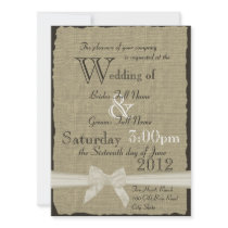 Burlap and Bows Rustic Wedding Personalized Announcement