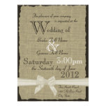 Burlap and Bows Rustic Wedding Personalized Announcement