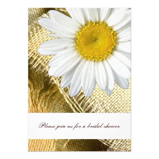 Burlap and Daisy Country Bridal Shower Invitation