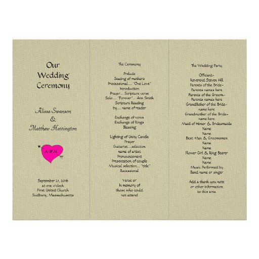 Examples Of Tri Fold Wedding Programs The best free software for your