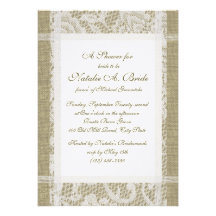 Burlap and Lace Bridal Shower Personalized Announcement