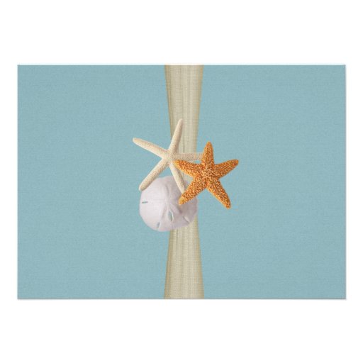 Burlap and Starfish Rehearsal Dinner Custom Announcement