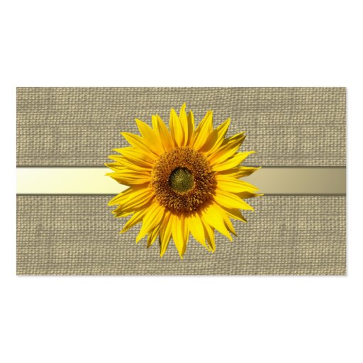 Burlap and sunflower Bridal Registry Card Business Cards (back side)