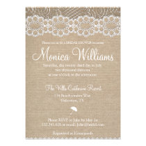 Burlap and Vintage Lace Bridal Shower Invitation