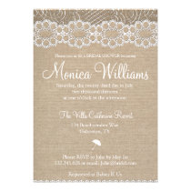 Burlap and Vintage Lace Bridal Shower Invitation