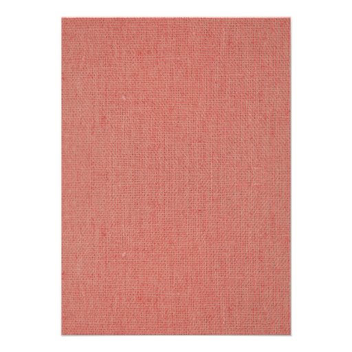 Burlap Apricot Rustic Wedding Invitations