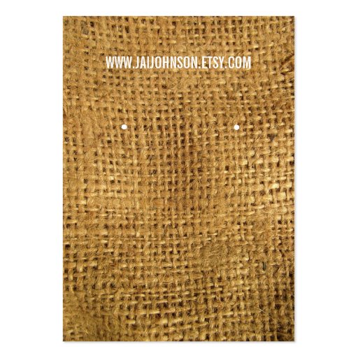 Burlap Background Earring Cards Business Card Template