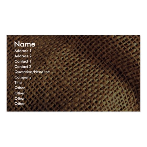 Burlap Business Card Templates (front side)