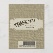Burlap Candy Bar Wrapper Favor Personalized Flyer