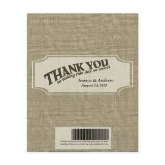 Burlap Candy Bar Wrapper Favor Personalized Flyer