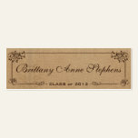 Burlap Graduation Name Card Insert business cards