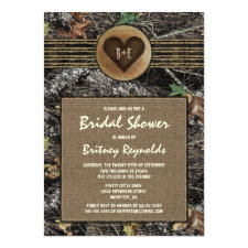 Burlap + Hunting Camo Bridal Shower Invitations