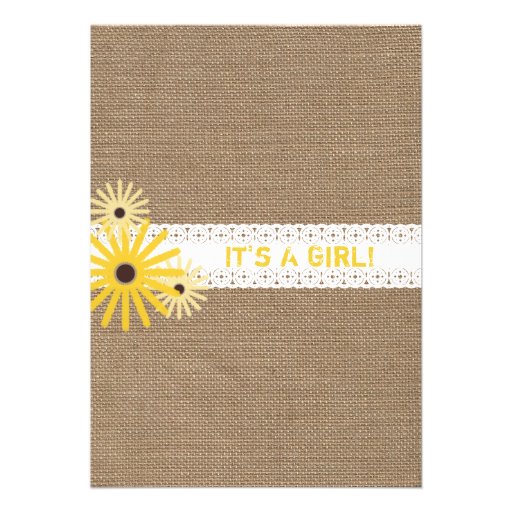 Burlap Inspired Honey Bee Themed Baby Shower Cards