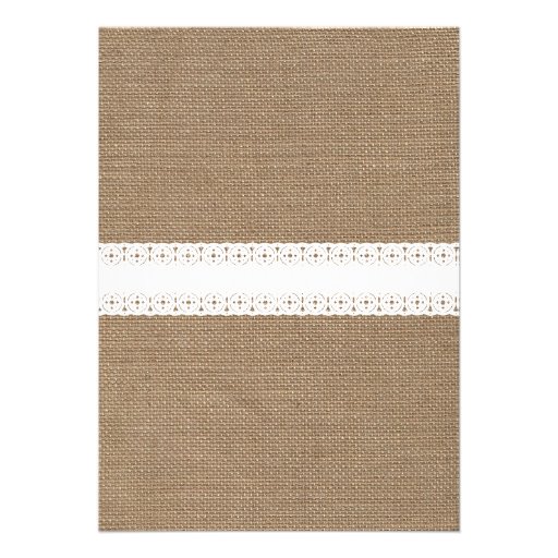 Burlap Inspired Patterned Bunting Rehearsal Dinner Personalized Announcement