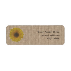 Burlap Inspired Sunflower Address Labels