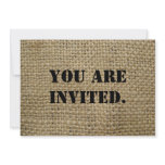 Burlap Custom Invites