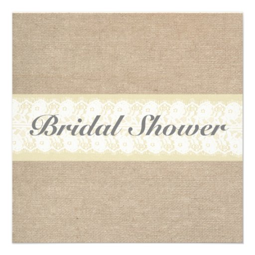 Burlap & Lace Bridal Shower Invitation