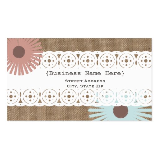 generic business card template burlap lace inspired floral generic business card generic business card template burlap lace inspired floral generic business card