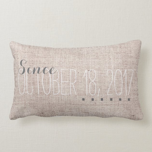 Burlap-like Personalize Wedding Names Date Gift Pillows-1