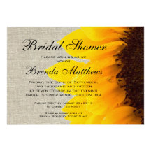 Burlap Linen Sunflower Bridal Shower Invitation