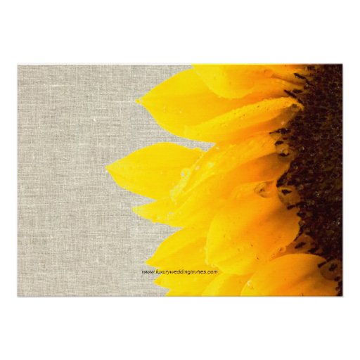 Burlap Linen Sunflower Bridal Shower Invitation