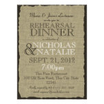 Burlap Look Rehearsal Dinner Custom Invites