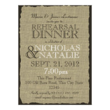 Burlap Look Rehearsal Dinner Custom Invites