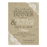 Burlap Look Rehearsal Dinner Invites