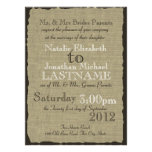 Burlap Look Rustic Wedding Custom Announcement