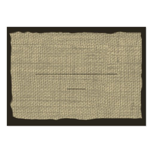 Burlap Look Seating Cards Business Card Template (front side)