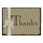Burlap Look Thank You Greeting Card